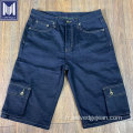 Pantalons de cargaison multifonction de 12 oz shorts en denim lisière